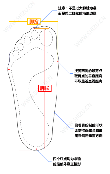 測量腳的方法